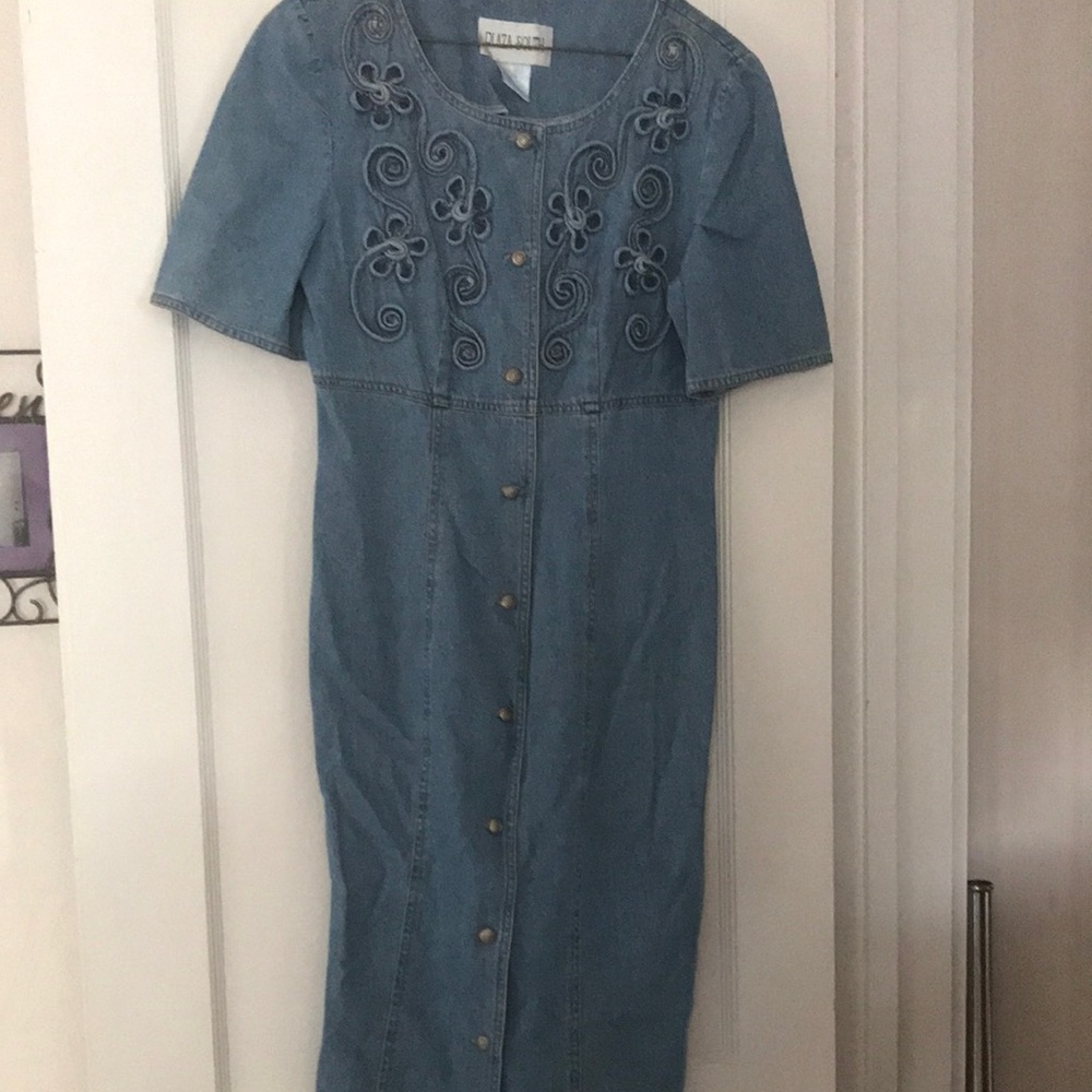 Denim Button-Down Dress